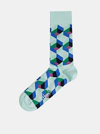 Mentolové vzorované ponožky Happy Socks Optic Sguare