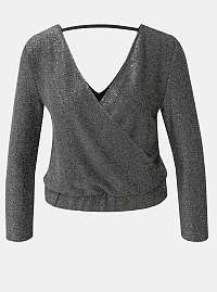 Metalický crop top v striebornej farbe Noisy May Infinity