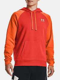 Mikina Under Armour UA RIVAL FLC COLORBLOCK HD - oranžová