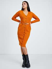 Mikinové a svetrové šaty pre ženy Guess - oranžová