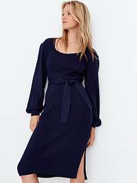 Mikinové a svetrové šaty pre ženy Trendyol - tmavomodrá
