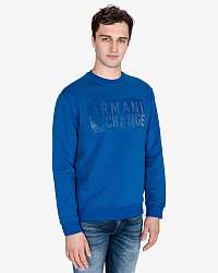 Mikiny bez kapuce pre mužov Armani Exchange - modrá