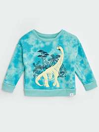 Modrá chlapčenská mikina s dinosaurami GAP