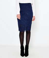 Modrá čipkovaná sukňa Camaieu