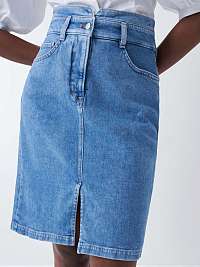 Modrá dámska džínsová sukňa s rázporkom Salsa Jeans Secret Glamour