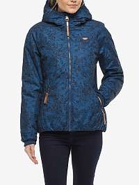 Modrá dámska kvetovaná zimná bunda Ragwear Dizzie