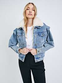 Modrá džínsová bunda s odnímateľným kabátom a rukávmi Salsa Jeans