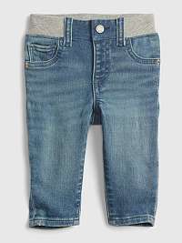 Modré chlapčenské džínsy GAP slim organic