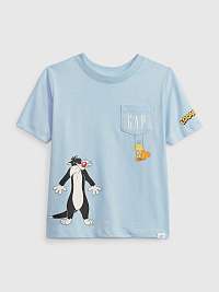 Modré chlapčenské tričko GAP organic Looney Tunes