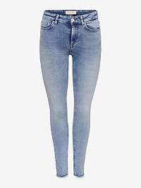 Modré dámske džínsy skinny fit s vyšívaným efektom ONLY Blush