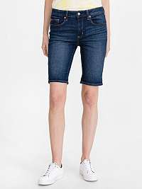 Modré dámske kraťasy mid rise 9 denim bermuda shorts