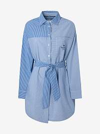 Modré dámske pruhované košeľové šaty Pepe Jeans Karen