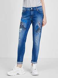 Modré dámske slim fit džínsy Pepe Jeans Joey Cartoon