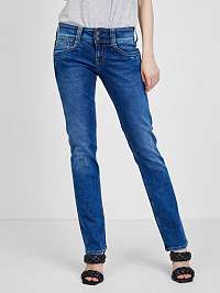Modré dámske straight fit džínsy Pepe Jeans Gen