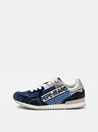 Modré dámske tenisky sa semišovými detaily Pepe Jeans