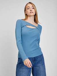 Modré dámské tričko s dlouhým rukávem GAP