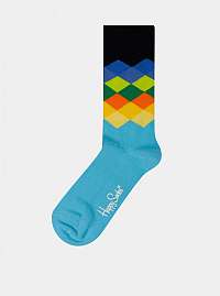 Modré dámske vzorované ponožky Happy Socks Diamond