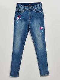 Modré dievčenské džínsy s vysokým nárastom GAP