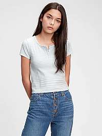 Modré dievčenské recyklované tričko GAP Teen henley