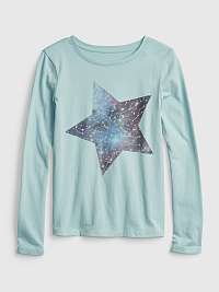Modré dievčenské tričko s hviezdou GAP