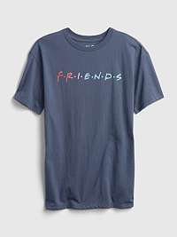 Modré dievčenskú tričko FRIENDS graphic t-shirt GAP