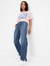 Modré džínsy GAP Teen z organickej bavlny pre dievčatá
