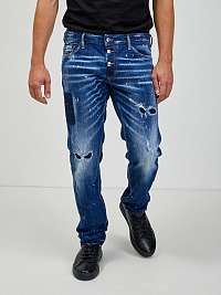 Modré pánske džínsy rovného strihu DSQUARED2