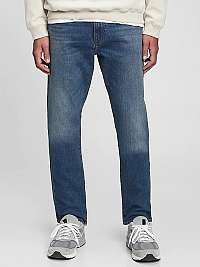 Modré pánske džínsy slim straight faded medium GAP