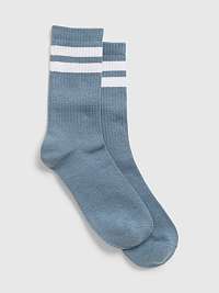 Modré pánske ponožky GAP new athletic quarter crew stripe