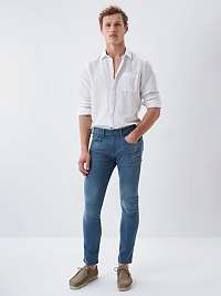 Modré pánske skinny fit džínsy Salsa Jeans