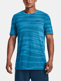 Modré pánske športové tričko Under Armour UA Seamless Wave SS so vzorom