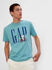 Modré pánske tričko GAP & Peanuts Snoopy GAP