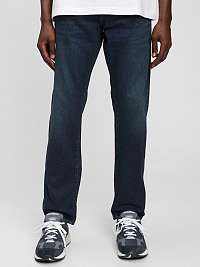 Modré pánske úzke rovné nosené džínsy GAP