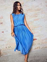 Modré plisované šaty ONLY Elema