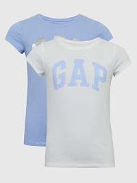 Modré tričká s logom GAP pre dievčatá, 2ks