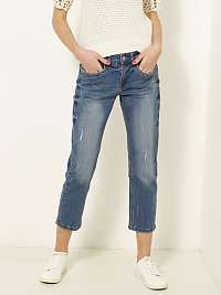 Modré trojštvrťové skinny fit džínsy CAMAIEU