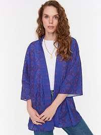 Modré vzorované kimono Trendyol
