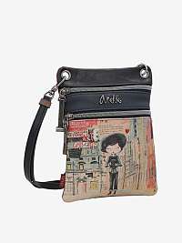 Modro-béžová dámska malá crossbody kabelka Anekke City Art