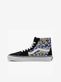 Modro-čierne dámske vzorované členkové tenisky so semišovými detailmi VANS UA SK8-Hi