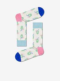 Modro-krémové vzorované ponožky Happy Socks Lemonade