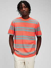 Modro-oranžové pánske pruhované tričko GAP