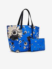 Modrý dámsky kvetovaný shopper Desigual Daisy Pop Namibia Reversible