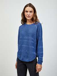Modrý dámsky rebrovaný sveter so zmesou vlny ZOOT.lab Heddie