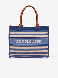 Modrý dámsky vzorovaný shopper US Polo Assn. El Dorado