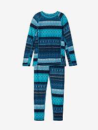 Modrý detský vzorovaný funkčný set trička a nohavíc s prímesou vlny Reima Taitoa