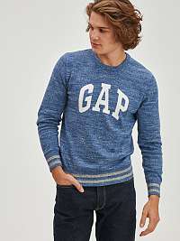 Modrý pánsky sveter melírované s logom GAP