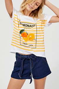 Moodo bielo-oranžové tričko Lemonade