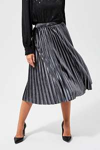 Moodo sivá zamatová sukňa pod kolená