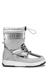 Moon Boot strieborné zimné topánky JR Girl Soft WP Silver