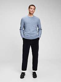 Muži - Pletený sveter s vlnou Modrá
